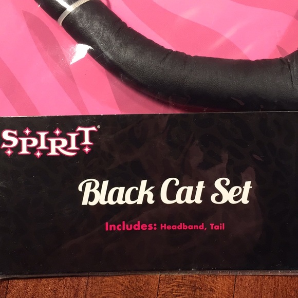 Spirits black cat set includes headband, tail. - Picture 2 of 6